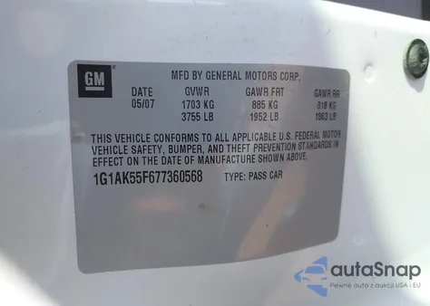 2007 Chevrolet Cobalt Ls from USA, damaged, VIN 1G1AK55F677360568